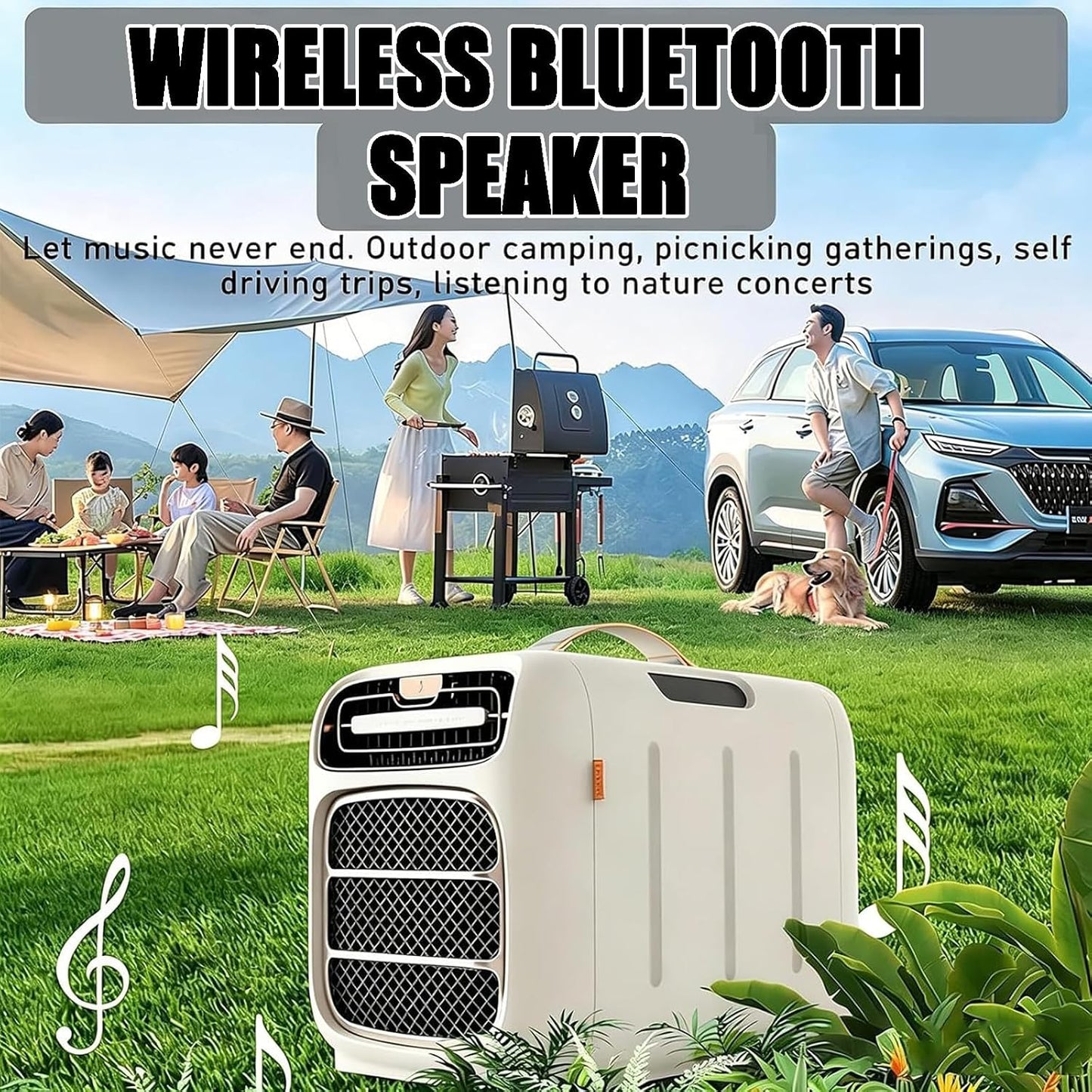  Climatiseur Portable,Climatiseur De Camping Réversible,Température De Refroidissement:16–32°C,Surface Couverte:8–10M²,Idéal Pour Tentes,Camions,Voitures,Camping Cars Et Vans Aménagés Cold+Heat+Audio