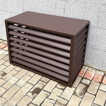 GENERIC Housse De Protection En Aluminium De Qualité Supérieure Pour Climatiseur – Protection De L'unité Extérieure – Clôture D'intimité – Protection Contre Le Condensateur (marron, 110 X 60 X 80 Cm)