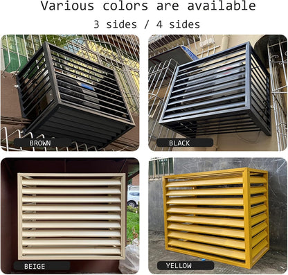 GENERIC Écran De Climatiseur Extérieur – Couvercle En Alliage D'aluminium – Volets Anti-corrosion Et Support De Plantes En Métal Pour Unité Extérieure – Marron B Taille 2-3P