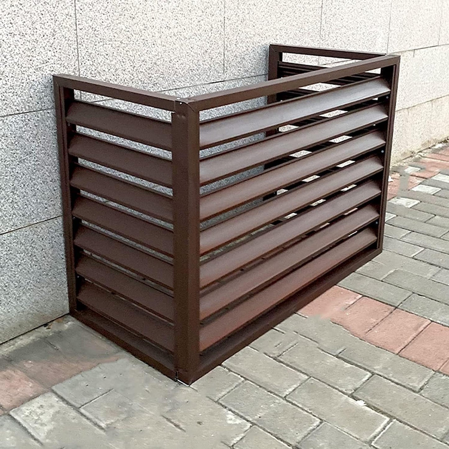 Housse En Aluminium Marron Pour Pompe à Chaleur Pour Climatiseur - Antivol - Robuste - Pour Jardin, Clôture, Poubelle, équipement De Piscine