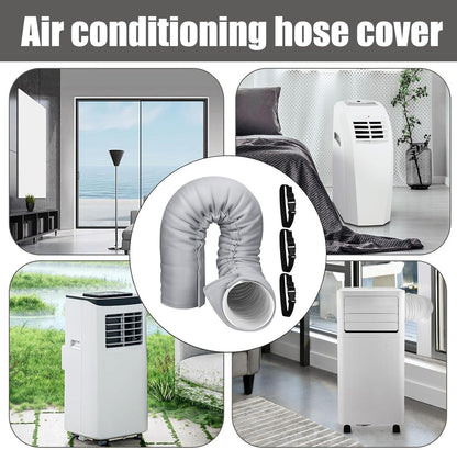  Isolation De Tuyau AC – Housse De Tuyau Portable Avec Sangles Réglables, Manchon D'isolation Thermique | Enveloppe économe En énergie Pour De Climatiseur De Fenêtre Dans La Maison, Garage,