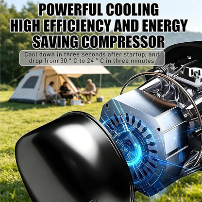  Climatiseur Portable,Climatiseur De Camping Réversible,Température De Refroidissement:16–32°C,Surface Couverte:8–10M²,Idéal Pour Tentes,Camions,Voitures,Camping Cars Et Vans Aménagés Cold+Heat+Audio