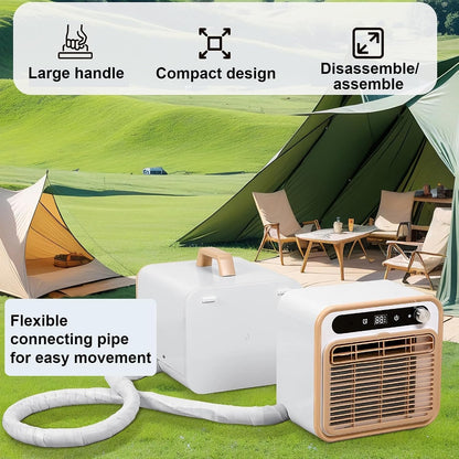 GENERIC Climatiseur Portable Split Silencieux, Unité De Climatisation 5000 Btu Pour Camping Avec Wifi Et Télécommande, Débit D'air De 130 M³/h, Minuterie 12 H, Adapté à Diverses Utili 1-meter Connecting Pipe