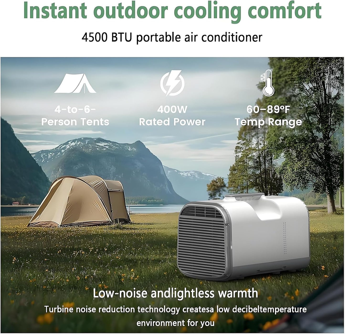  Climatiseurs Portables Pour Camping-Car, 5200 BTU Pour Tente De Pique-Nique, Avec Fonctions Refroidissement, Déshumidification Et Ventilation, 3 Vitesses De Ventilation, Pour Camion, Camping-Car
