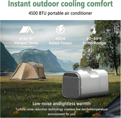  Climatiseurs Portables Pour Camping-Car, 5200 BTU Pour Tente De Pique-Nique, Avec Fonctions Refroidissement, Déshumidification Et Ventilation, 3 Vitesses De Ventilation, Pour Camion, Camping-Car