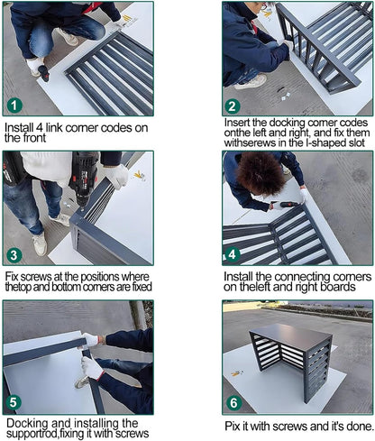 GENERIC Housse De Protection En Aluminium Pour Climatiseur Extérieur - Mini Condensateur Divisé - Résistant Aux Intempéries - Pour 2 Systèmes 3P - Blanc Et Design élégant