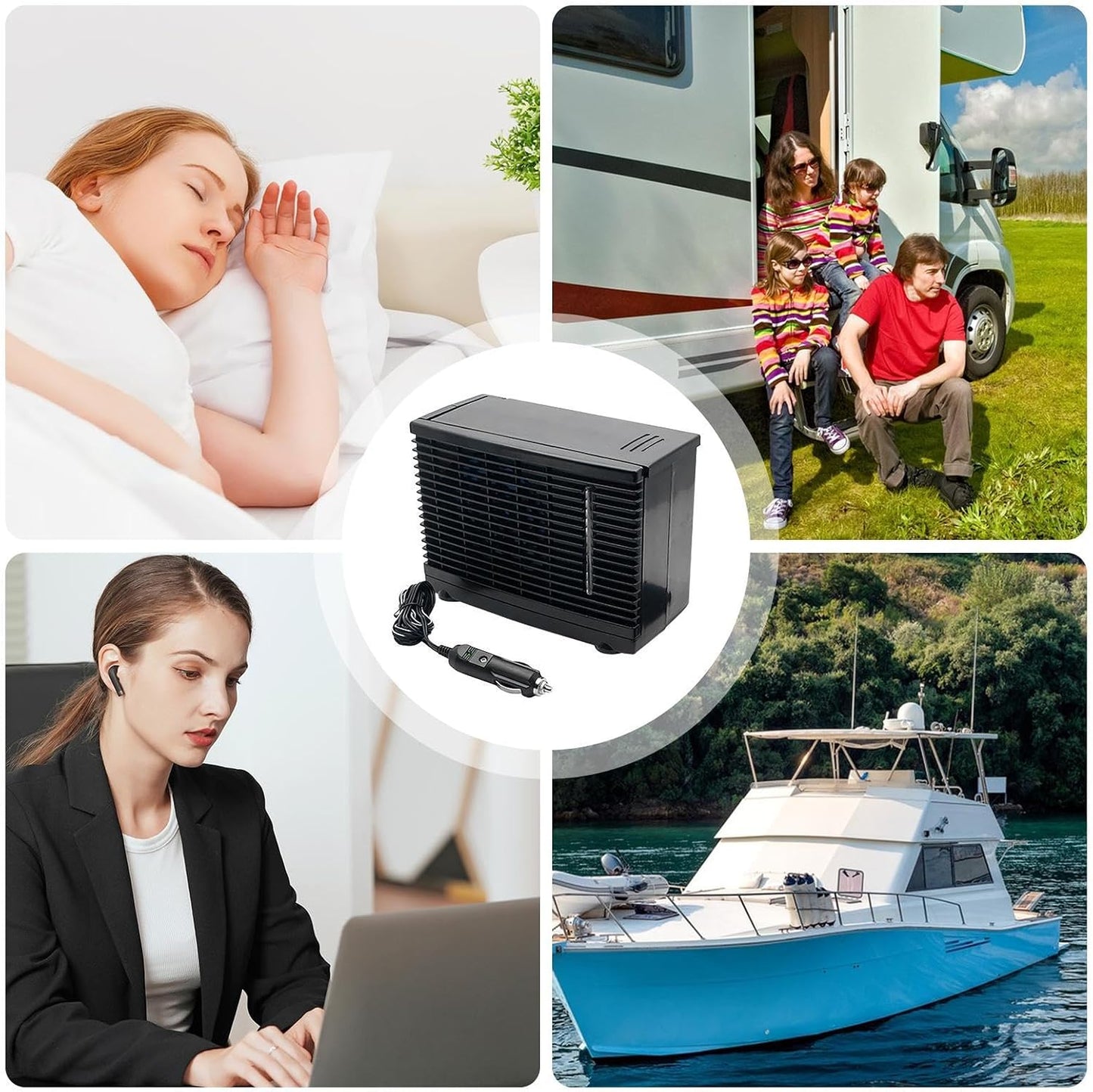  Ventilateur De Climatisation Portable Pour Voiture,Ventilateur Mobile De Rafraîchissement Pour Automobile - Appareil De Rafraîchissement Évaporatif 12V Avec Réservoir D'Eau Pour Intérieur Extérieur Dé