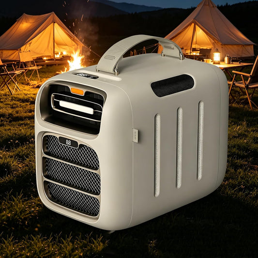  TYH Climatiseur Portable, 5121 BTU, Refroidissement Rapide, Extérieur, AC/DC 24 V, 3 Vitesses De Ventilation, Déshumidification, Faible Consommation 500 W, Idéal Pour Tente De Camping