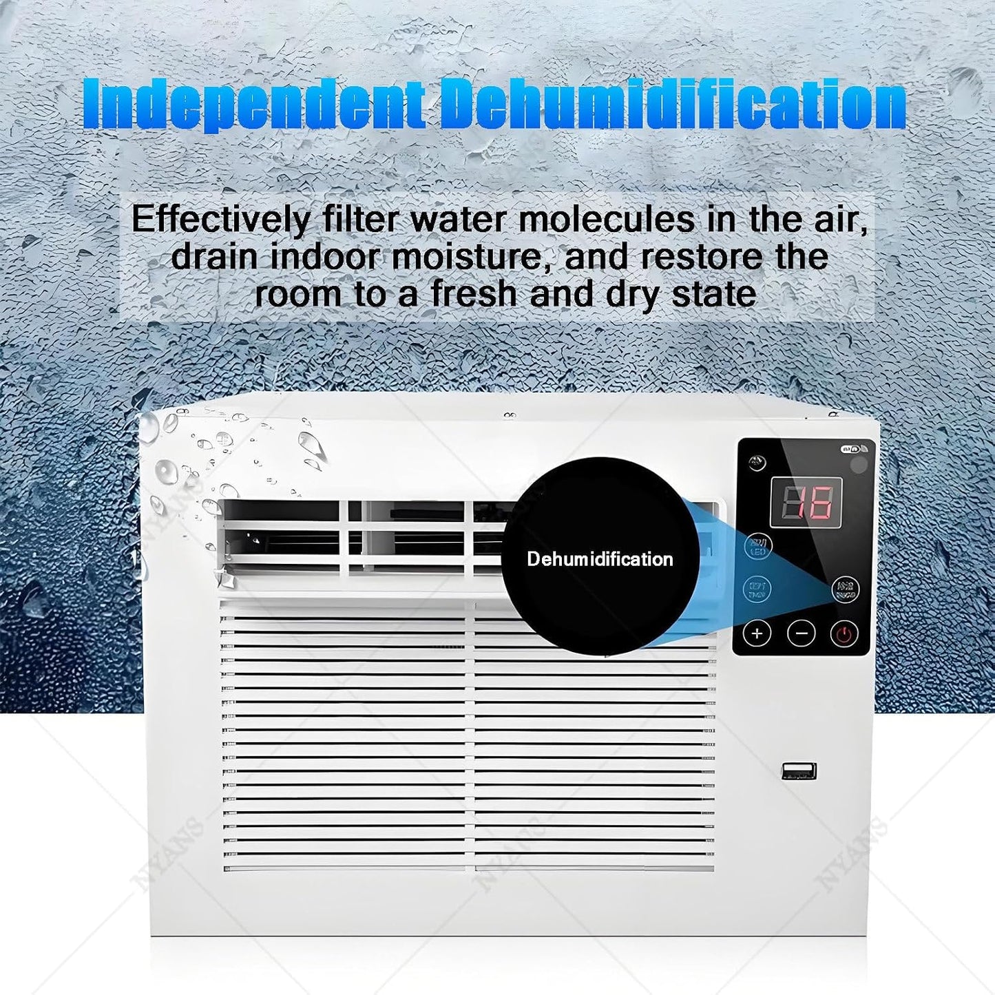 GENERIC Climatiseur Portable, Déshumidificateur à Refroidissement Rapide Pour Chambre à Coucher, Cuisine, Maison De Location, Dortoir, Sans Unité Extérieure, Moustiquaire Incluse