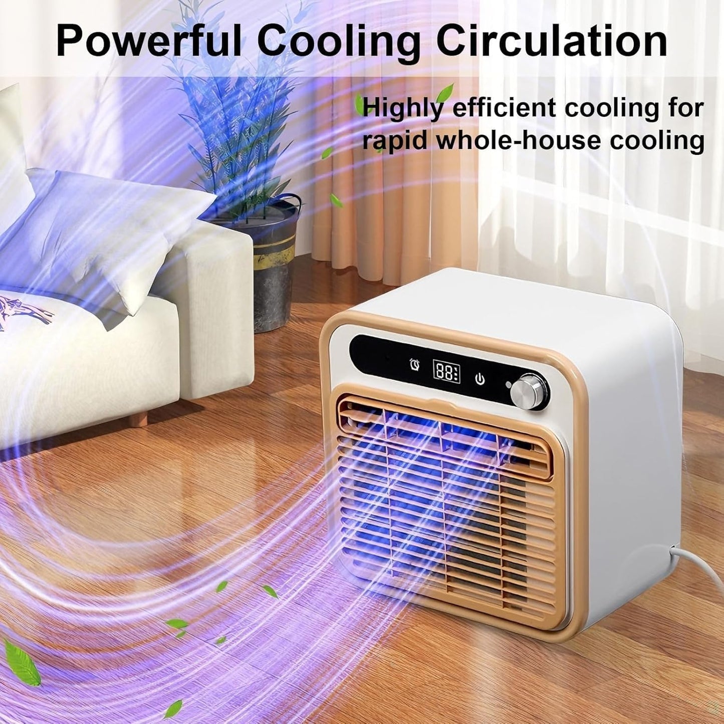  Split Portable AC 1500W Unité De Refroidissement Silencieux, Télécommande WiFi, 12h Minuterie, Léger 13kg Pour Camping RV Utilisation Intérieure, Flux D'air Rapide