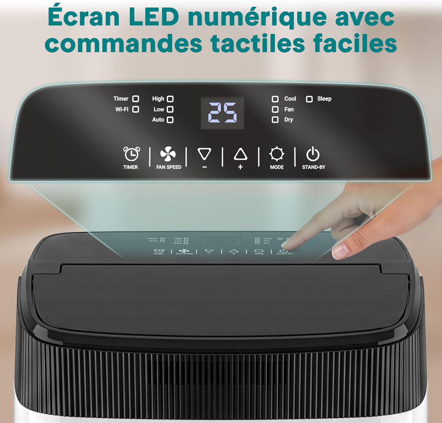  SereneLife Climatiseur Mobile 9000 BTU WiFi – Climatiseur Portable Sans Unité Extérieure, Mode Nuit, Ventilateur Et Déshumidificateur, Kit Fenêtre