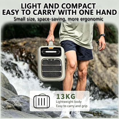  Climatiseur Portable Pour Camping Et Voyages Extérieurs, Double Tuyau, 4700 BTU, 420W, Silencieux 45 DB. Refroidissement, Chauffage Et Déshumidification, Sans Évacuation, Pour Caravanes, Camping-cars