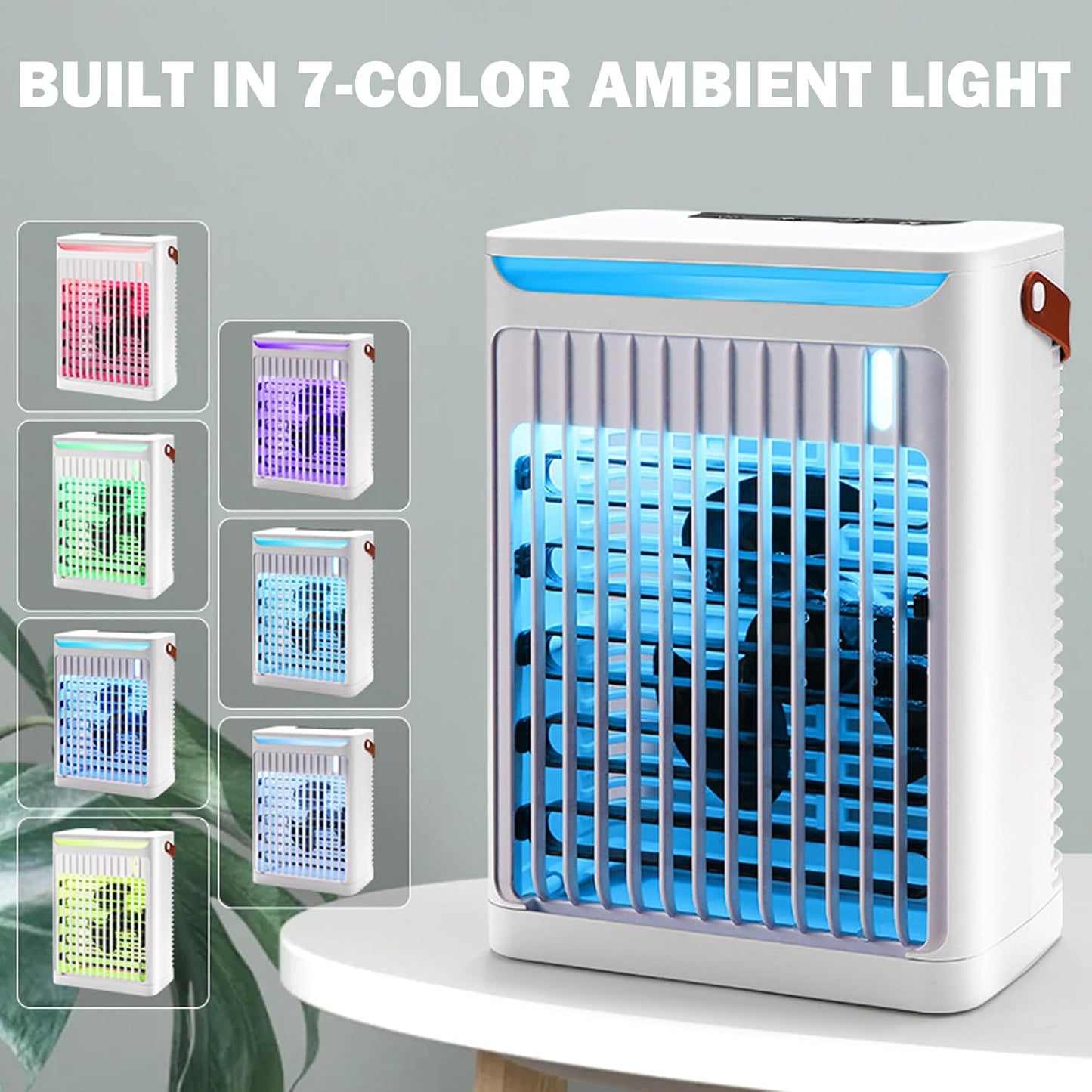  Climatiseur Portable, Mini Ventilateur De Climatiseur Avec 5 Vitesses, Réservoir De 680 Ml, Ventilateur Alimenté Par USB Pour La Maison, Le Bureau, Le Dortoir, Le Camping, Blanc
